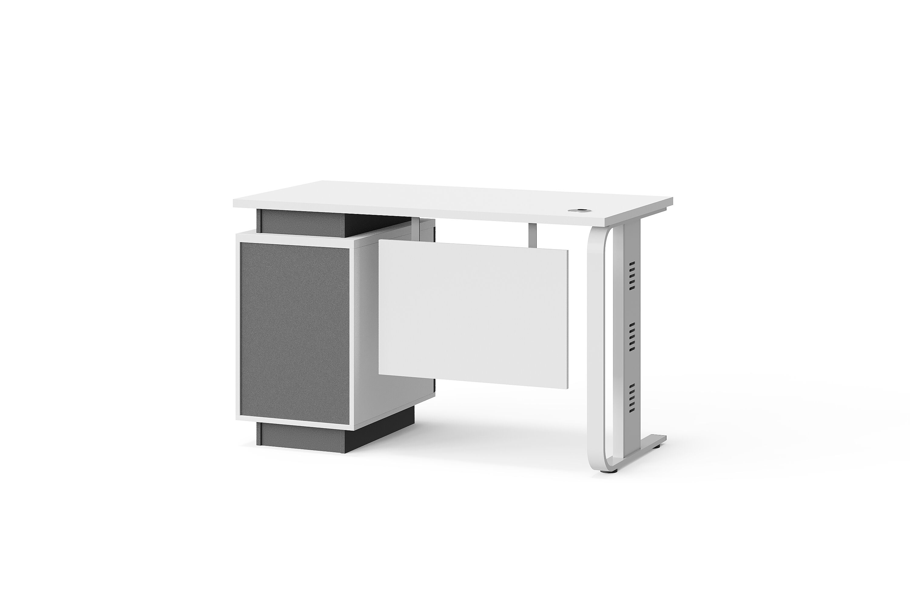 Modern Style Melamine and Iron Staff Table with Mobile Drawer